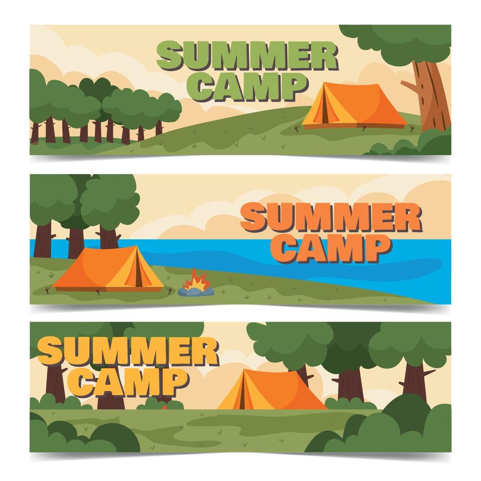 Summer Camp Banners Set vector