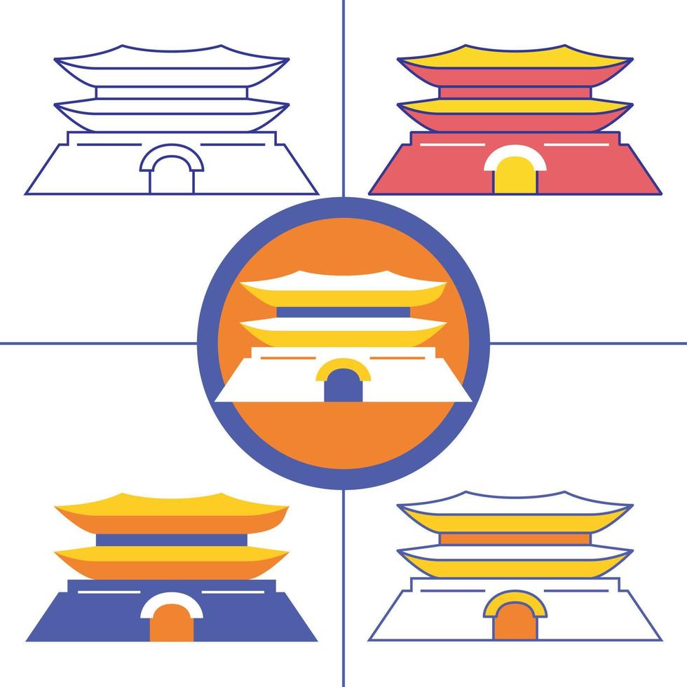 Heunginjimun Gate in flat design style vector