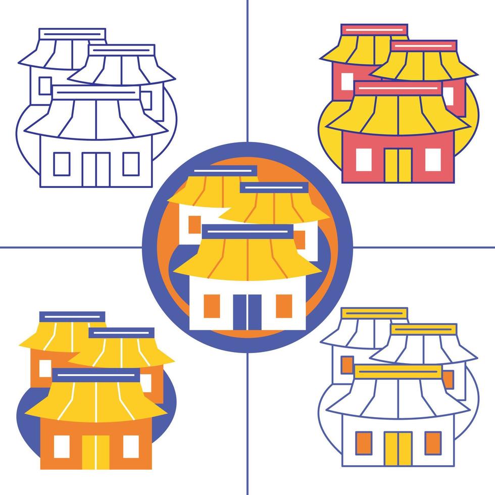Bukchon Hanok Village in flat design style vector