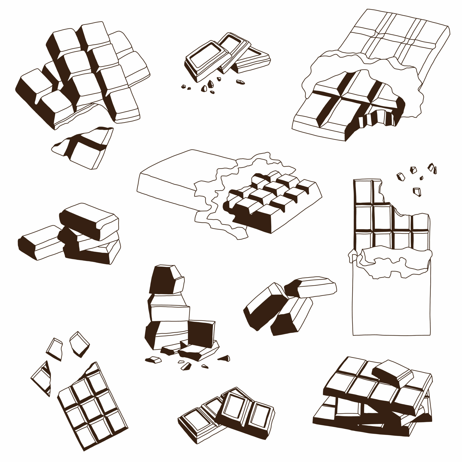 Doodling freehand outline sketch drawing of a chocolate bar. 7782218 Vector Art at Vecteezy