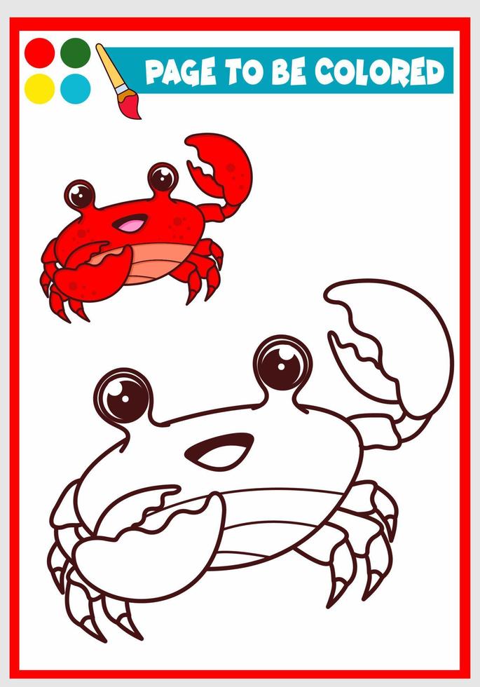 coloring book for kids cute crab vector