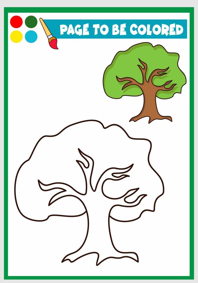coloring book for kid the trees vector