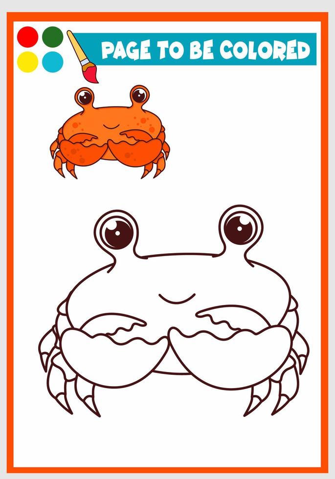 coloring book for kids cute crab vector