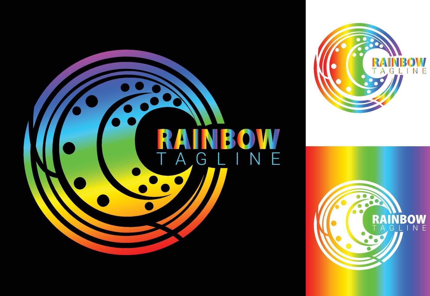 Rainbow new logo and icon design template vector