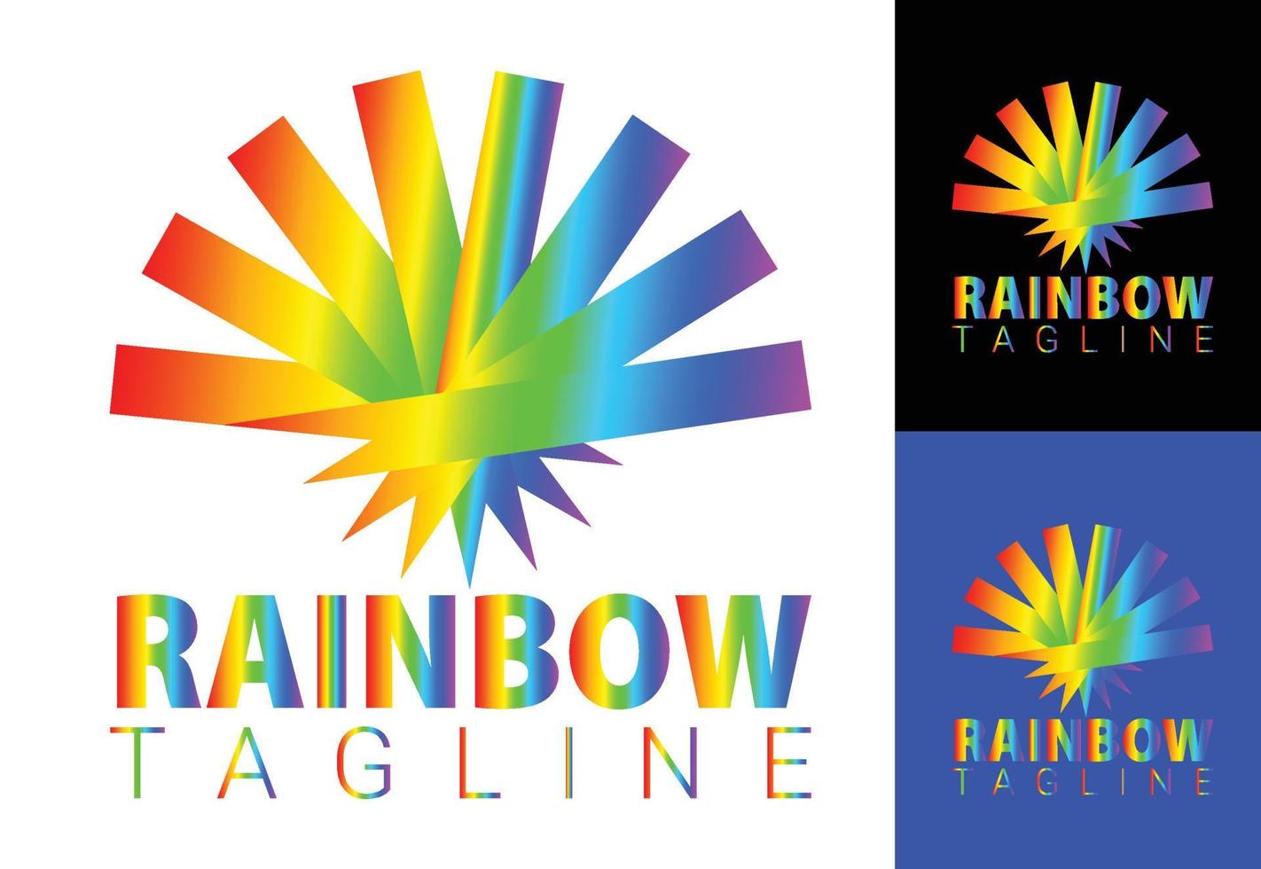 nueva plantilla de diseño de logotipo e icono de arco iris vector