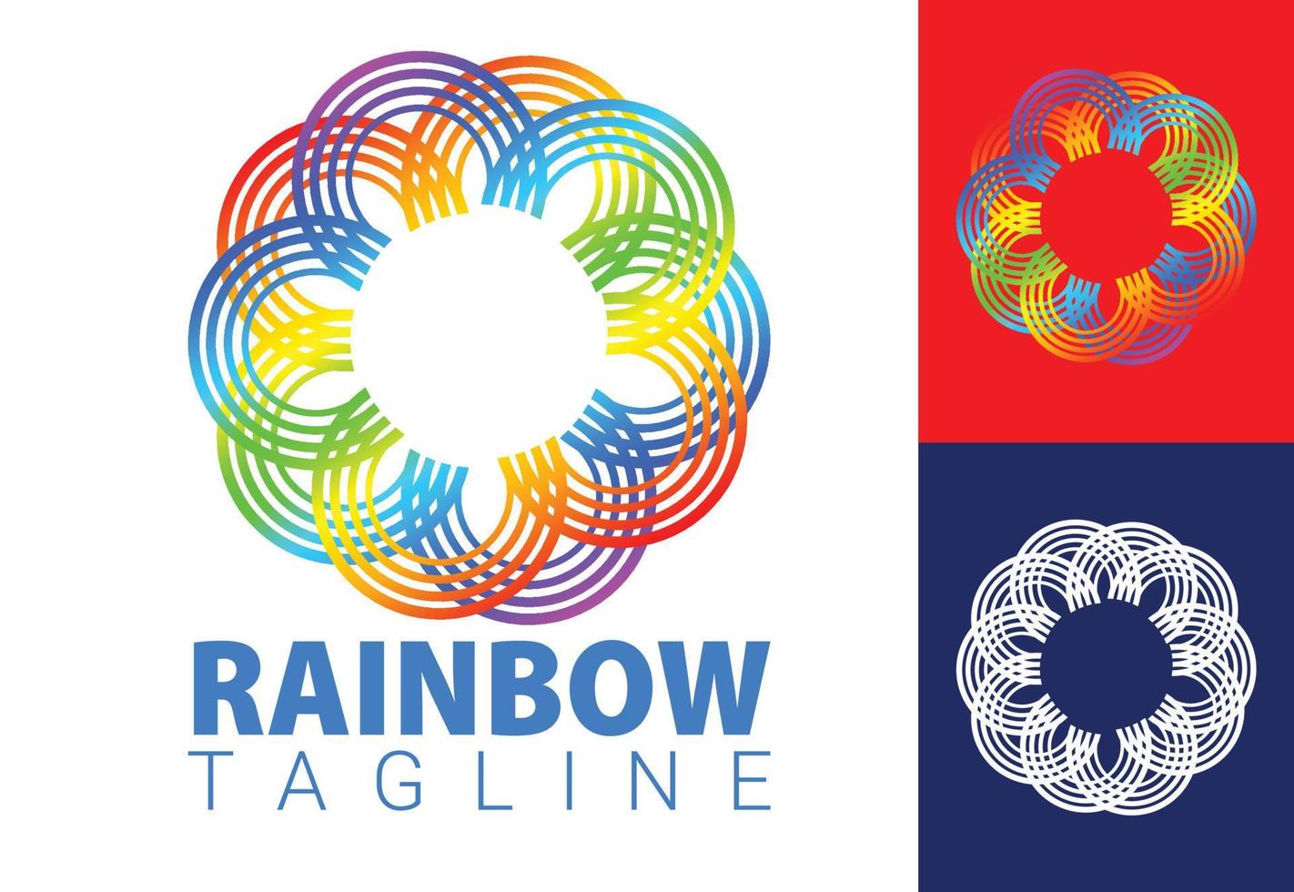 Rainbow new logo and icon design template vector