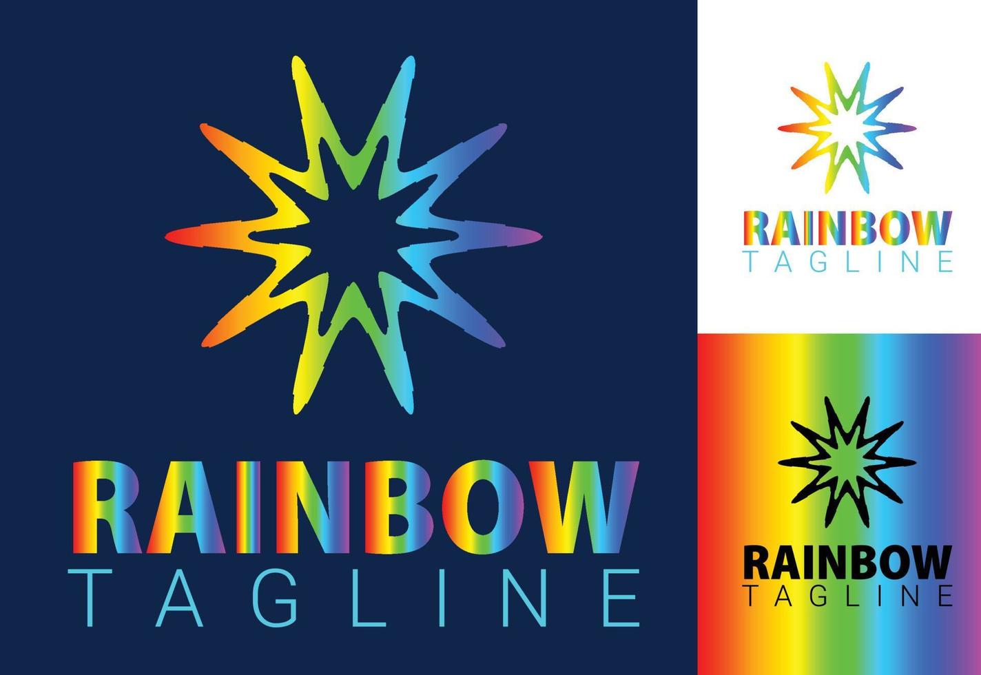 nueva plantilla de diseño de logotipo e icono de arco iris vector