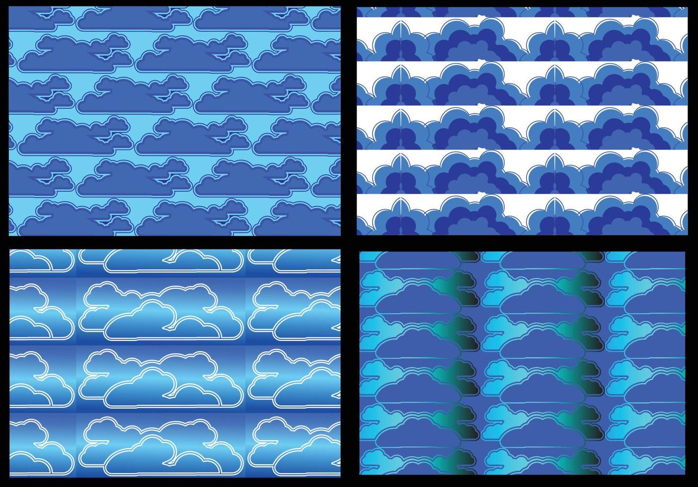Cloud pattern design bundle. Design of textures and backgrounds vector
