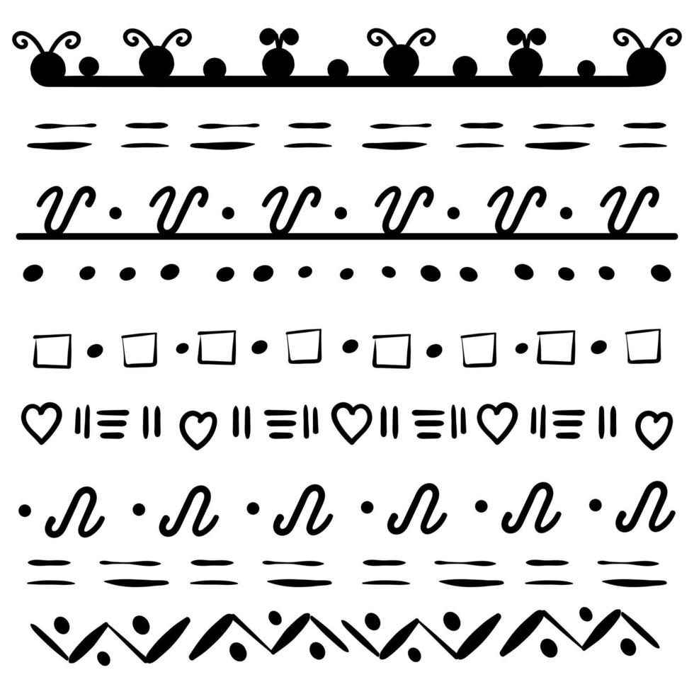 Set dividers doodle vector