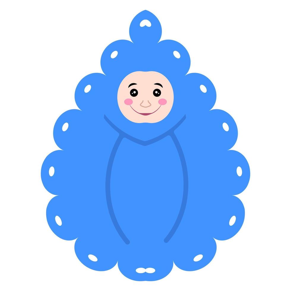 Baby boy wrapped in blue blanket vector