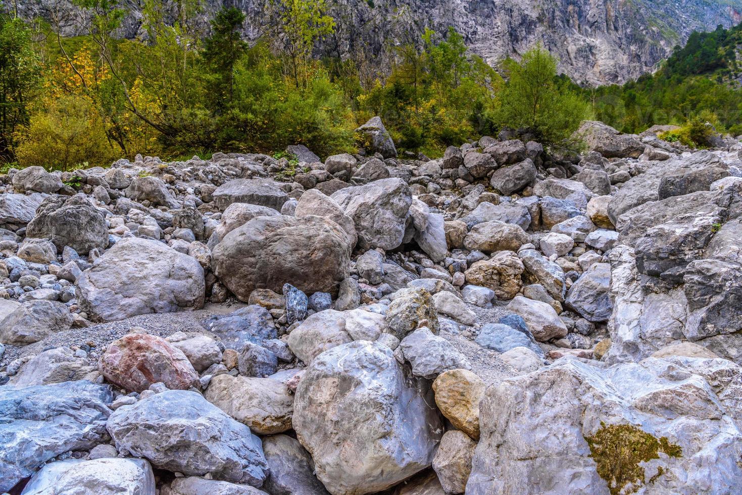 Boulder stones in Koenigssee, Konigsee, Berchtesgaden National Park, Bavaria, Germany photo