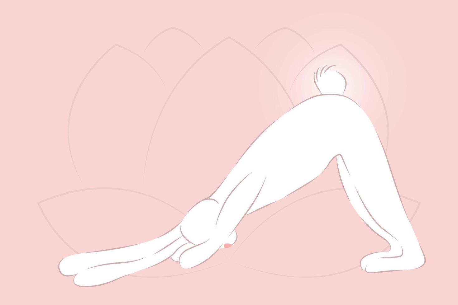 Yoga with Rabbit Adho Mukha Shvanasana Downward Dog Pose vector