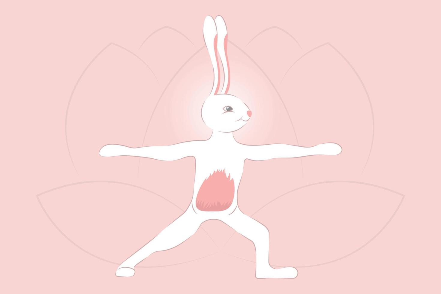 Yoga with Rabbit Virabhadrasana Warrior Pose vector