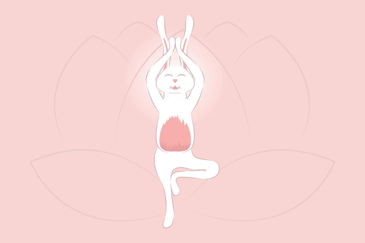 postura del árbol de yoga conejo vrikshasana vector