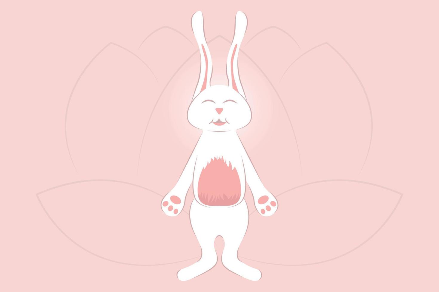 Yoga with Rabbit Tadasana Mountain Pose vector