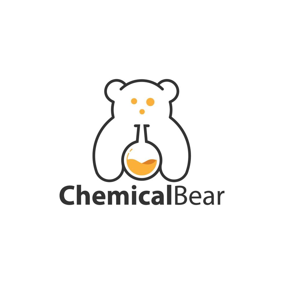 chemical bear logo vector