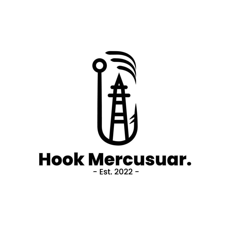 lighthouse hook logo vector