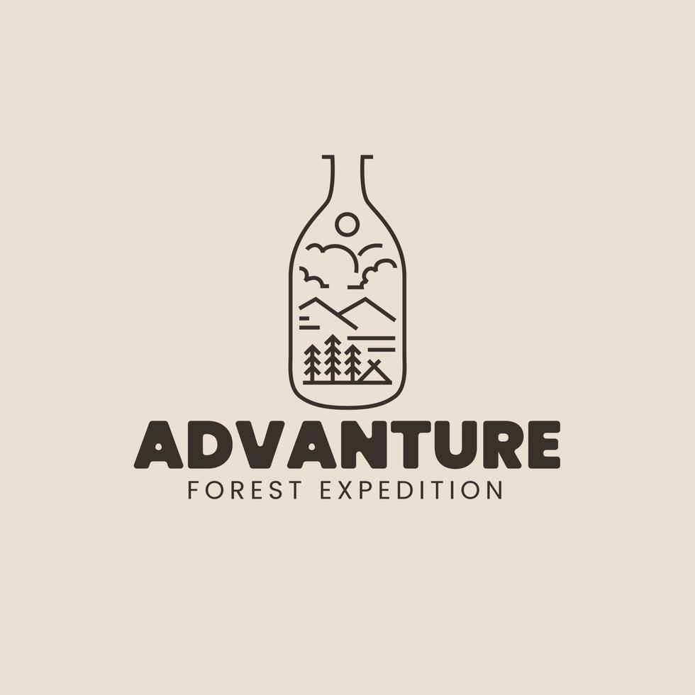 logotipo de la expedición del bosque de aventuras vector