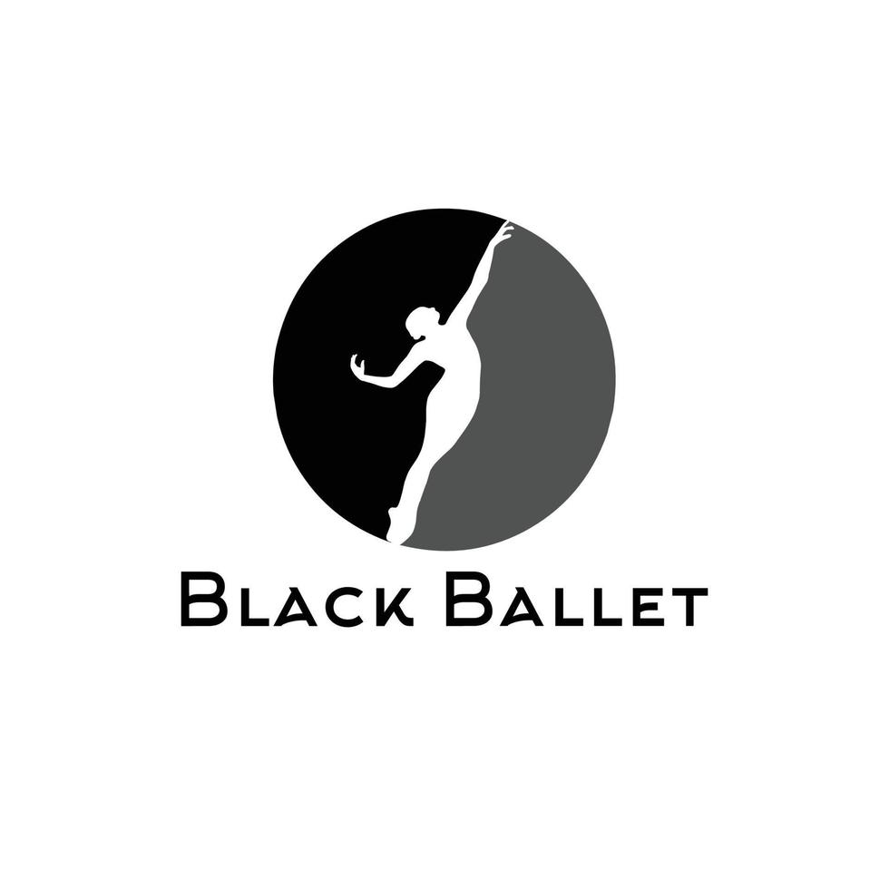 logotipo de ballet negro vector