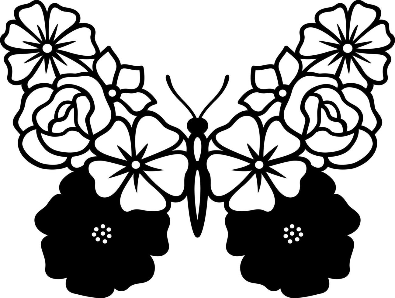 Set of butterflies of different shapes. vector