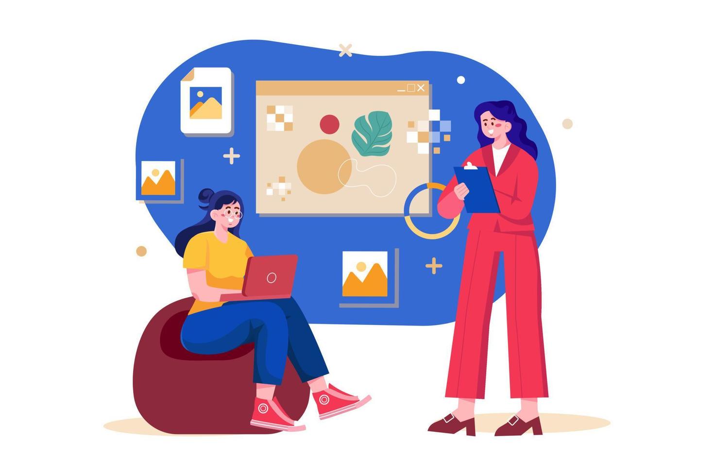 Digital World NFT Illustration concept. Flat illustration isolated on white background vector