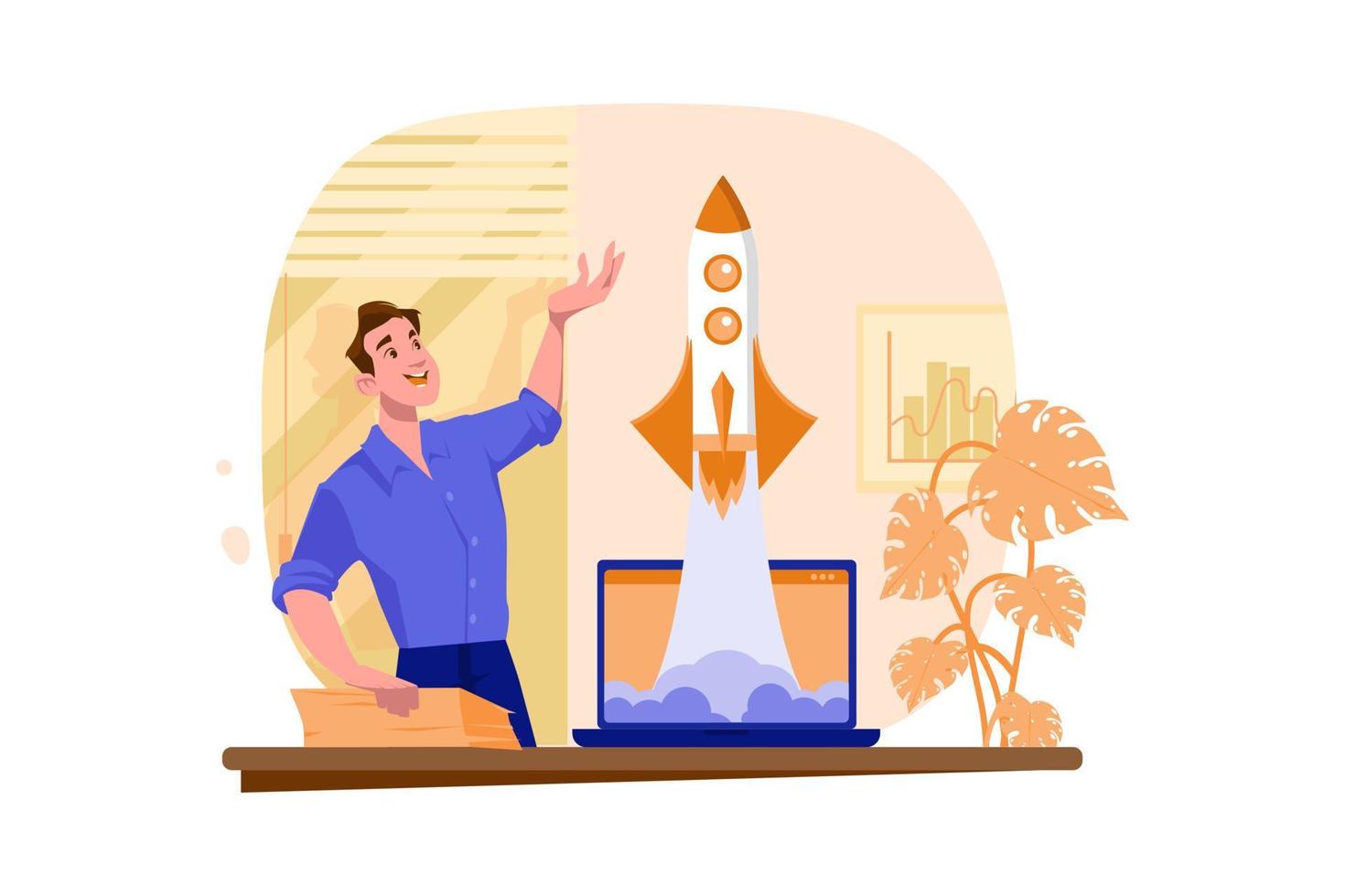 Business Startup Illustration concept. Flat illustration isolated on