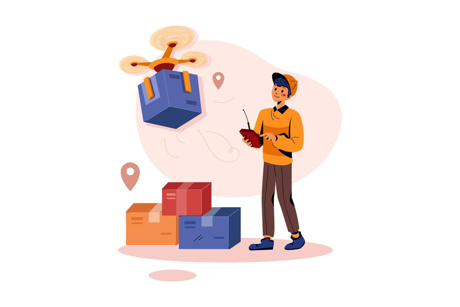 Drone delivery Illustration vector