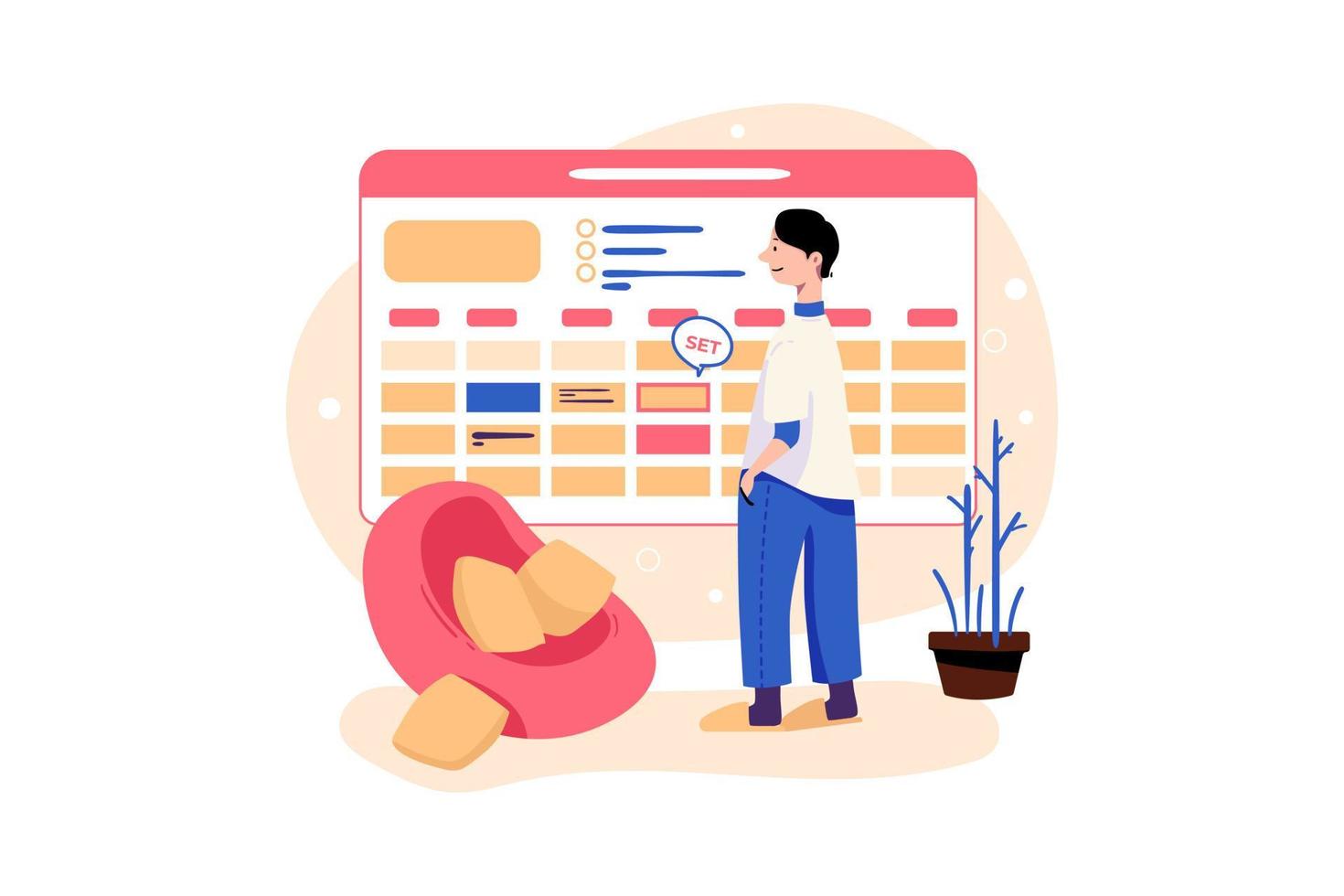 Appointment Illustration concept. Flat illustration isolated on white background vector