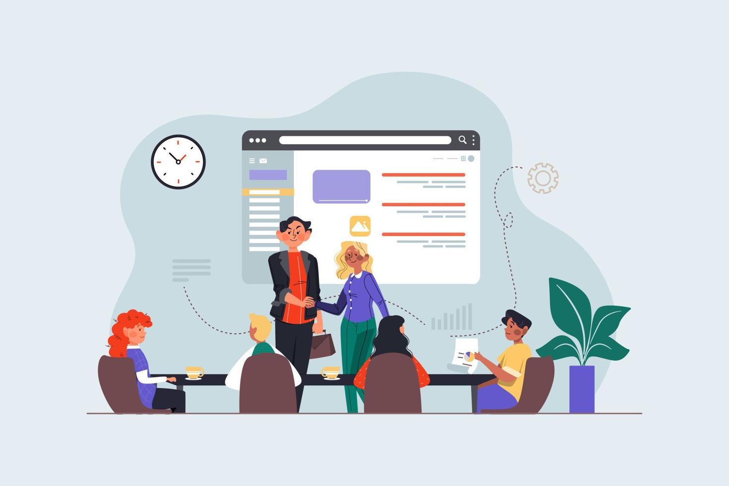 Business Illustration concept. Flat illustration isolated on white background vector