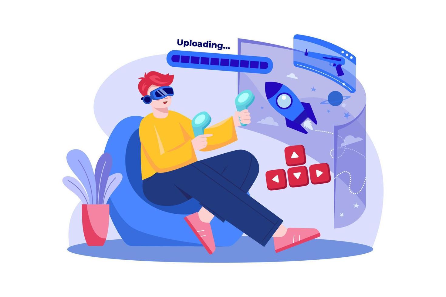 VR gaming Experience Illustration vector