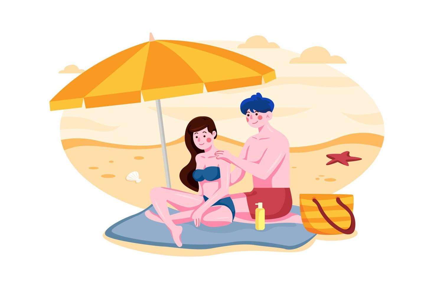 Romantic Couple Illustration concept. Flat illustration isolated on white background vector