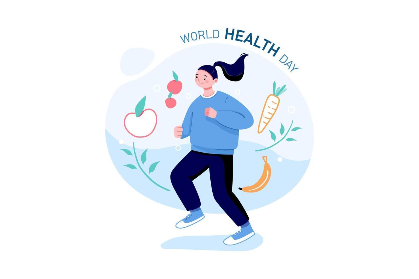 concepto de ilustración del día mundial de la salud. ilustración plana aislada sobre fondo blanco vector