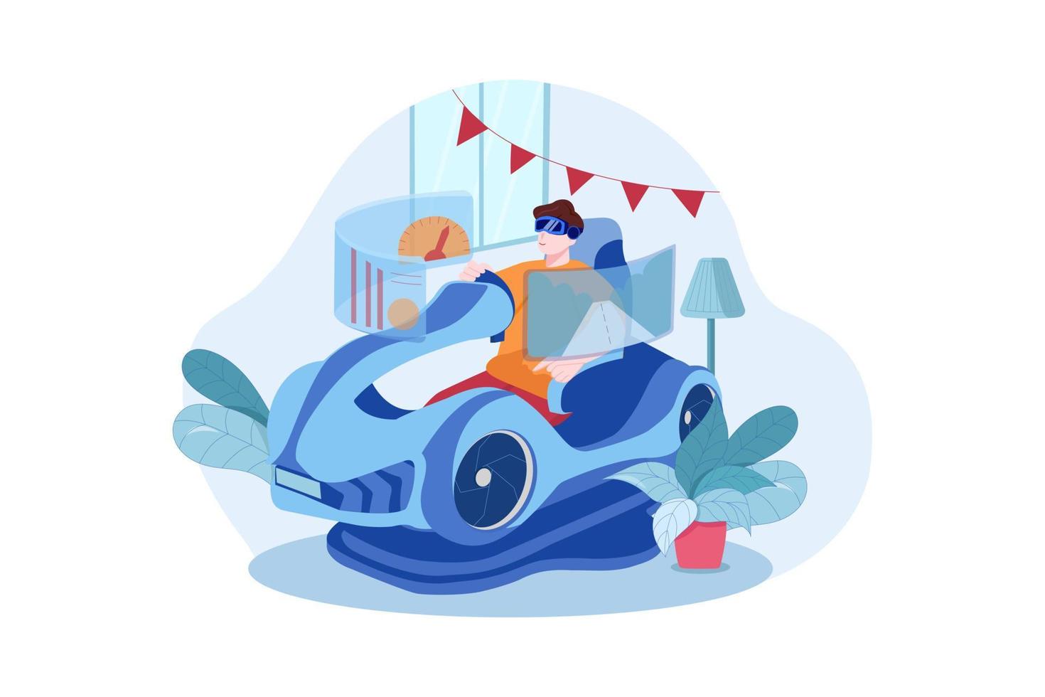 Virtual Reality Illustration concept. Flat illustration isolated on white background vector