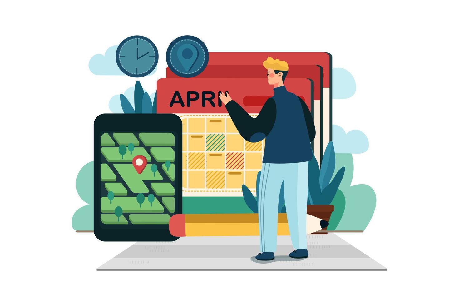 Appointments Illustration concept. Flat illustration isolated on white background vector