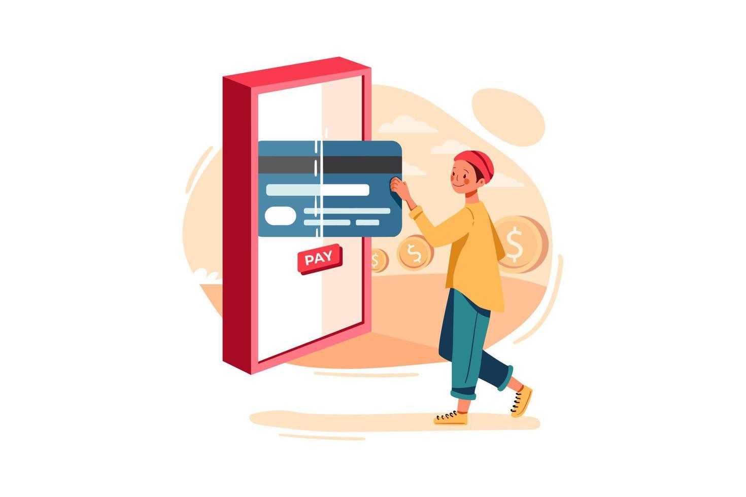 Connect Banking Card for online payment Illustration vector