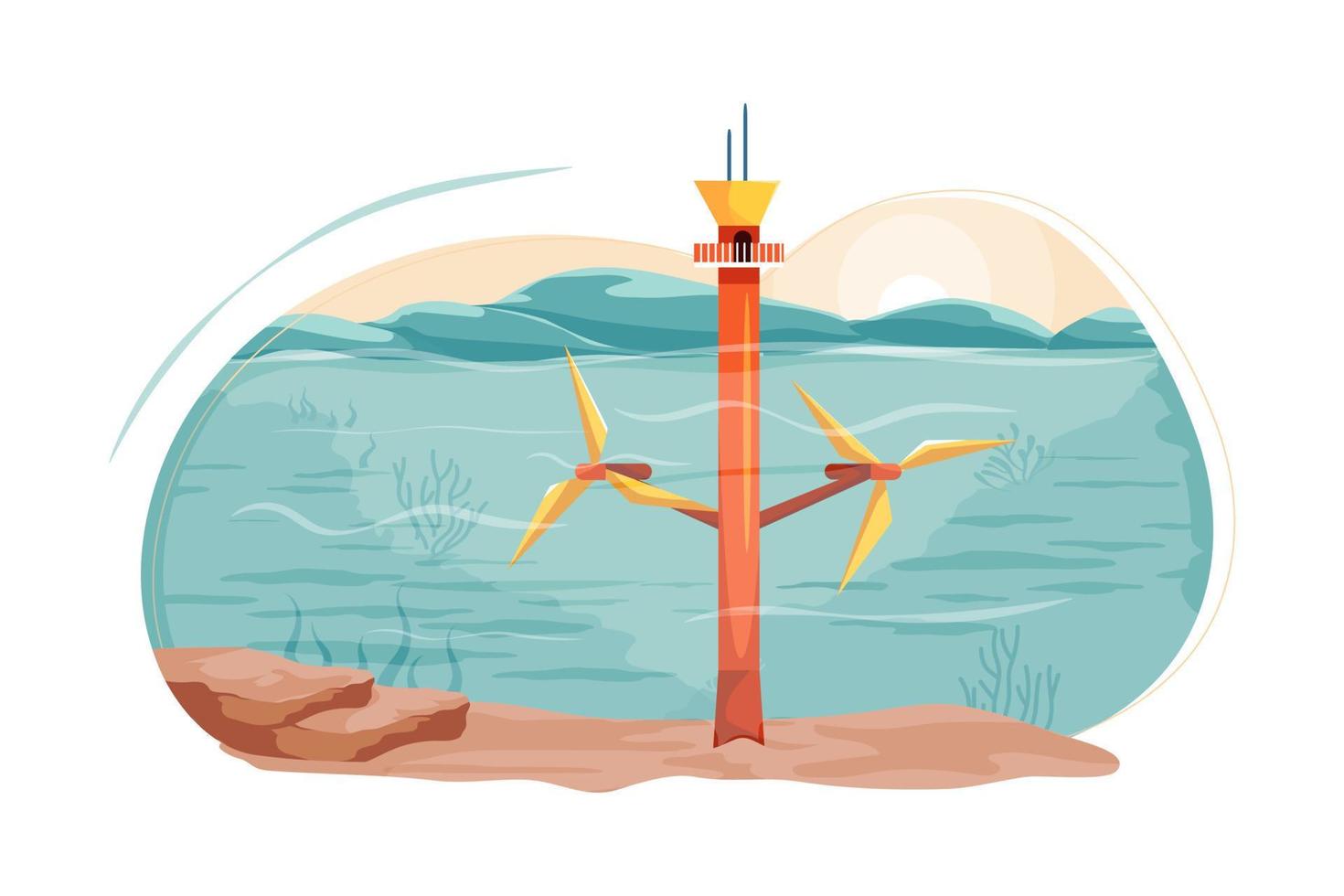 concepto de ilustración de energía renovable. ilustración plana aislada sobre fondo blanco vector