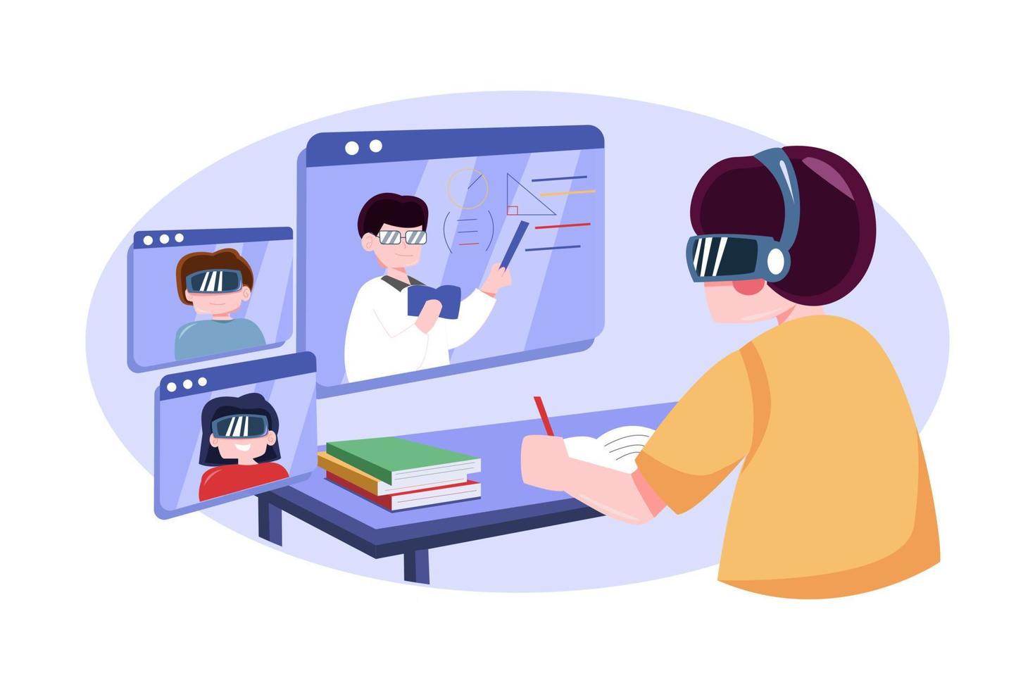 Virtual Reality Illustration concept. Flat illustration isolated on white background vector