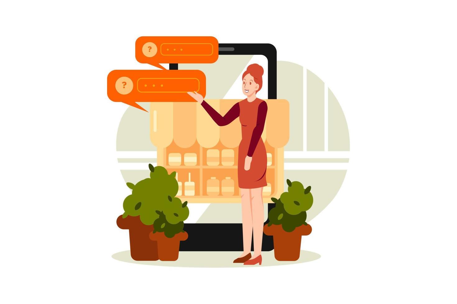 Give Us Review Illustration. Flat illustration of asking for online reviews for the concept of customer feedback vector
