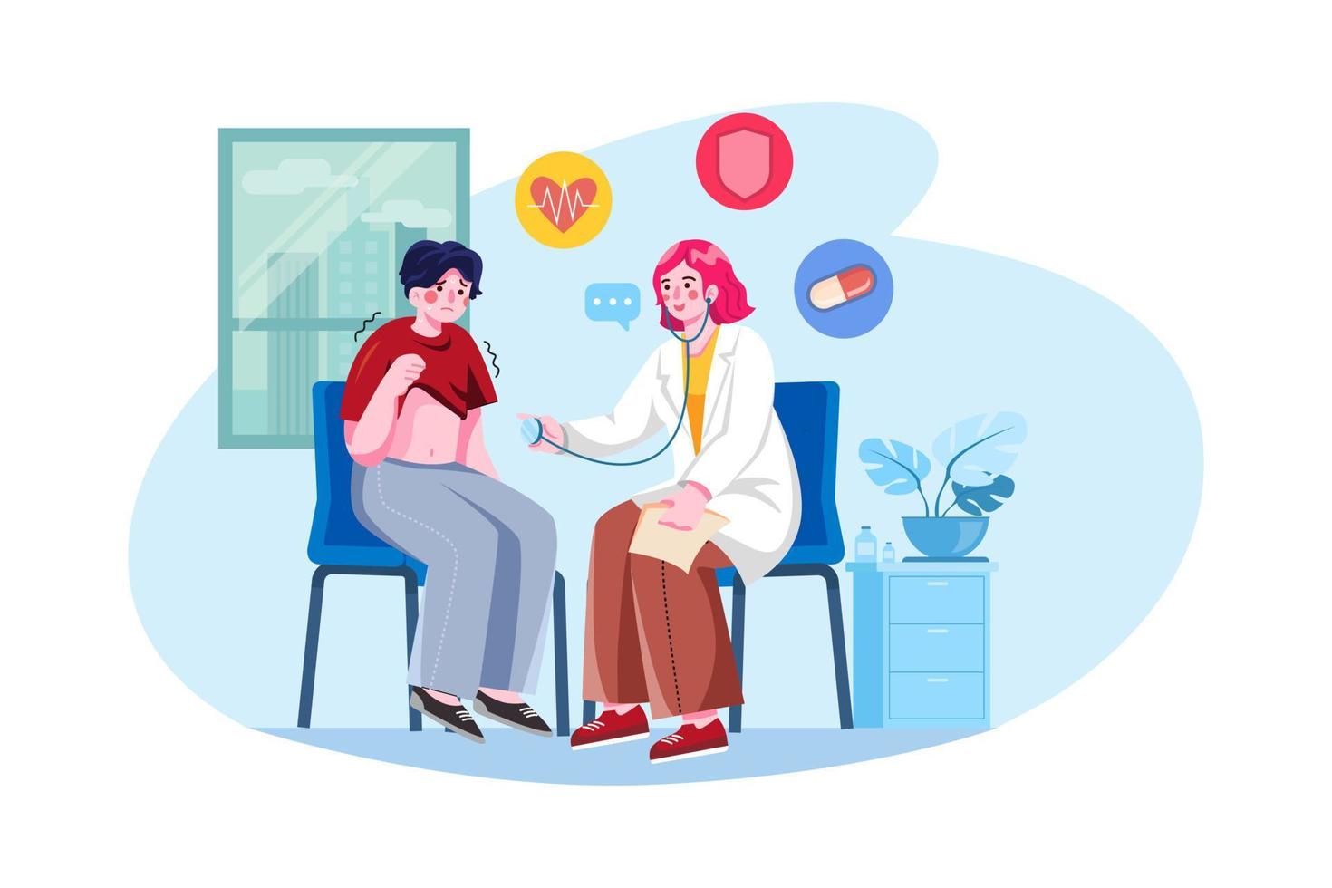 Healthcare Medical Illustration concept. Flat illustration isolated on white background vector