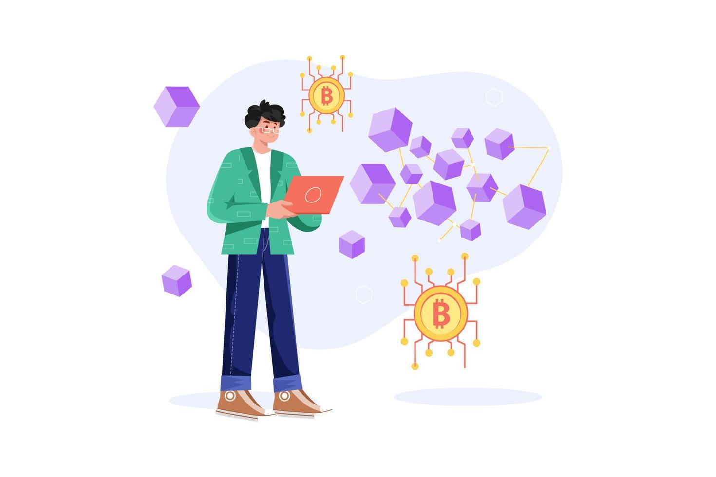 Cryptocurrency Illustration concept. Flat illustration isolated on white background vector