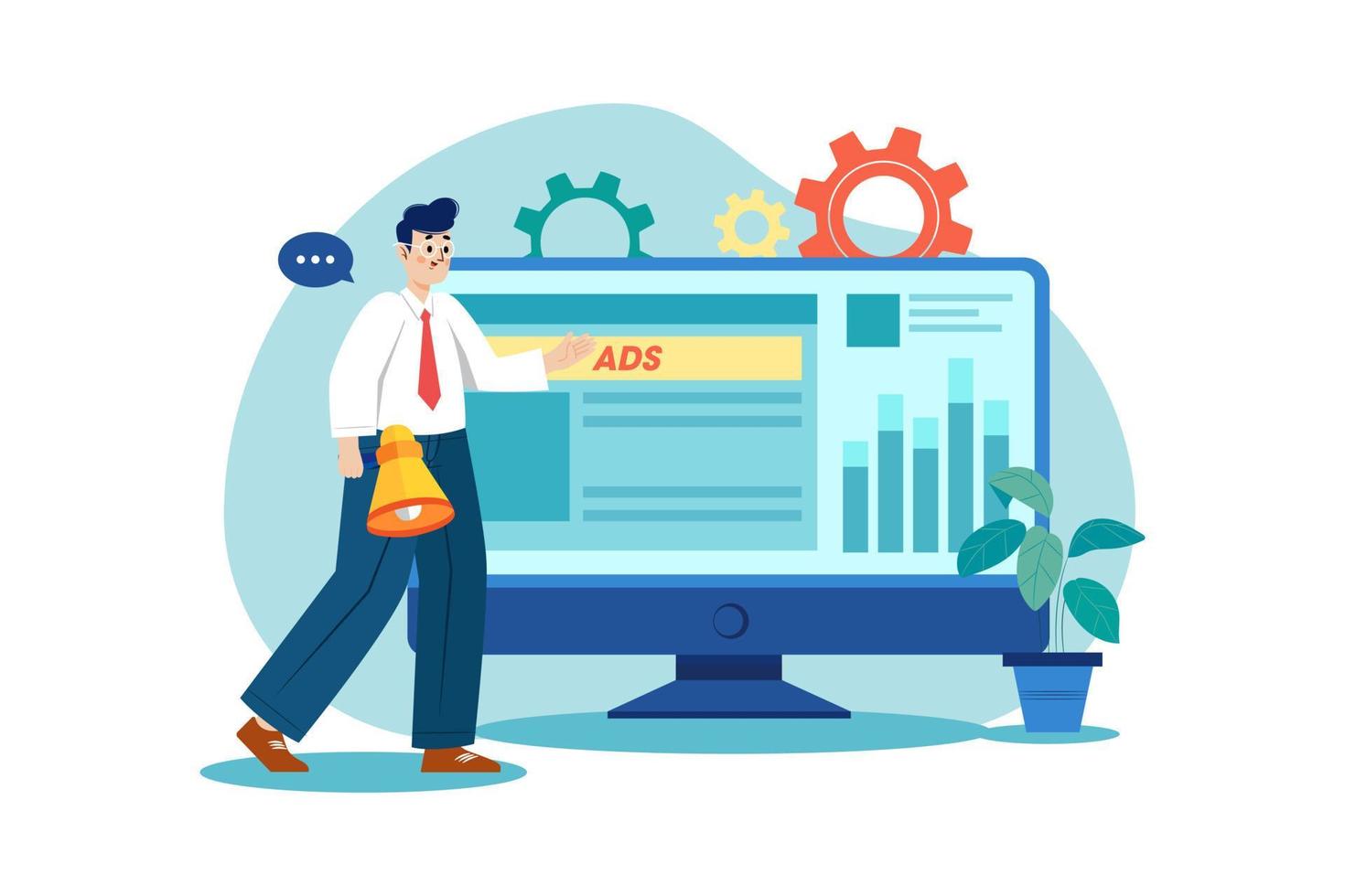 Man checking advertisement Illustration concept vector