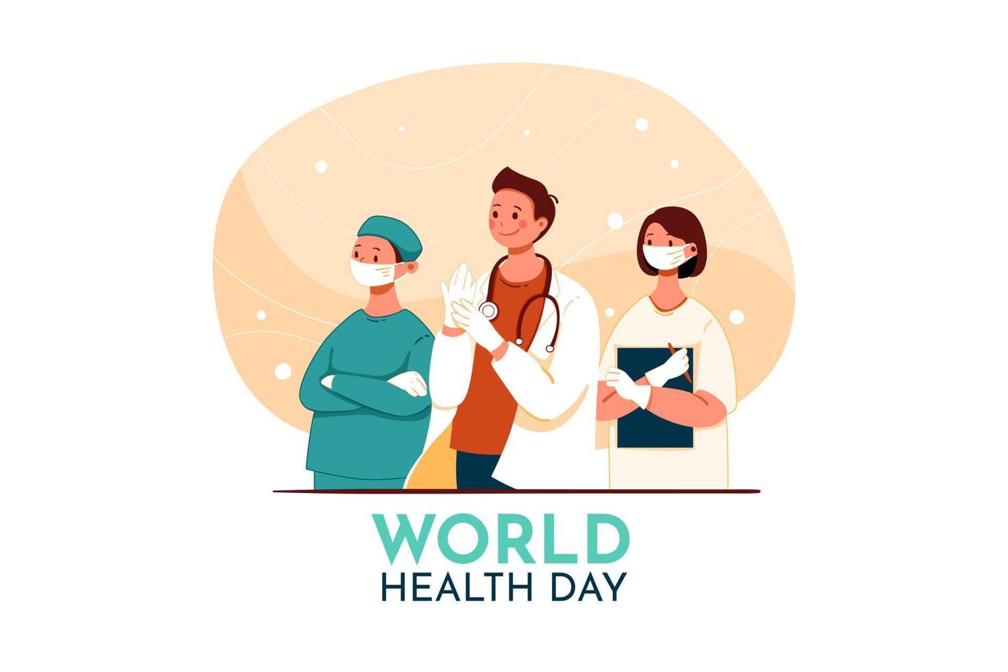 World Health Day Illustration concept. Flat illustration isolated on white background vector