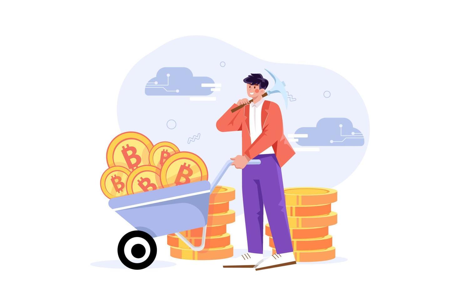 Cryptocurrency Illustration concept. Flat illustration isolated on white background vector
