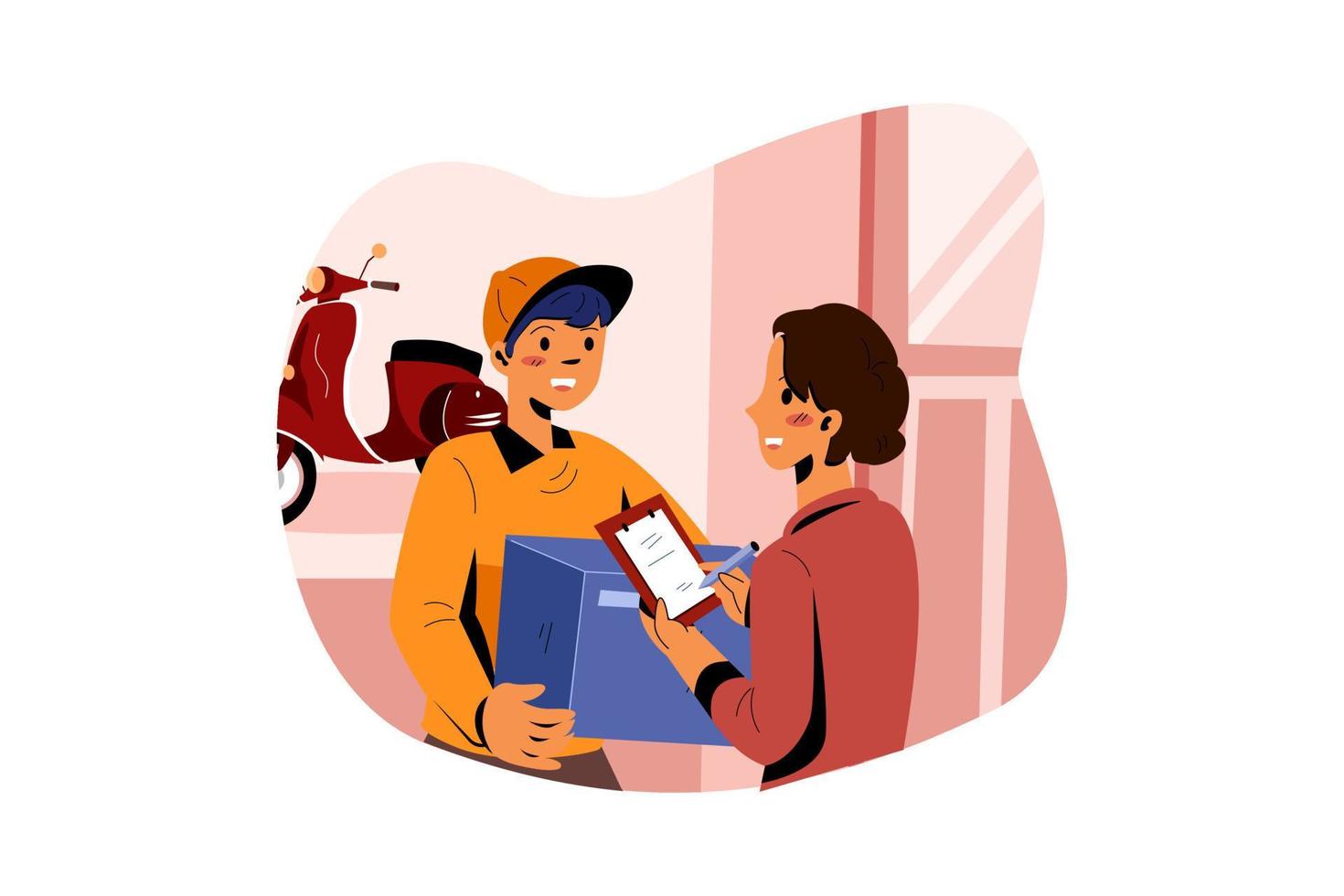 Door to door delivery Illustration vector