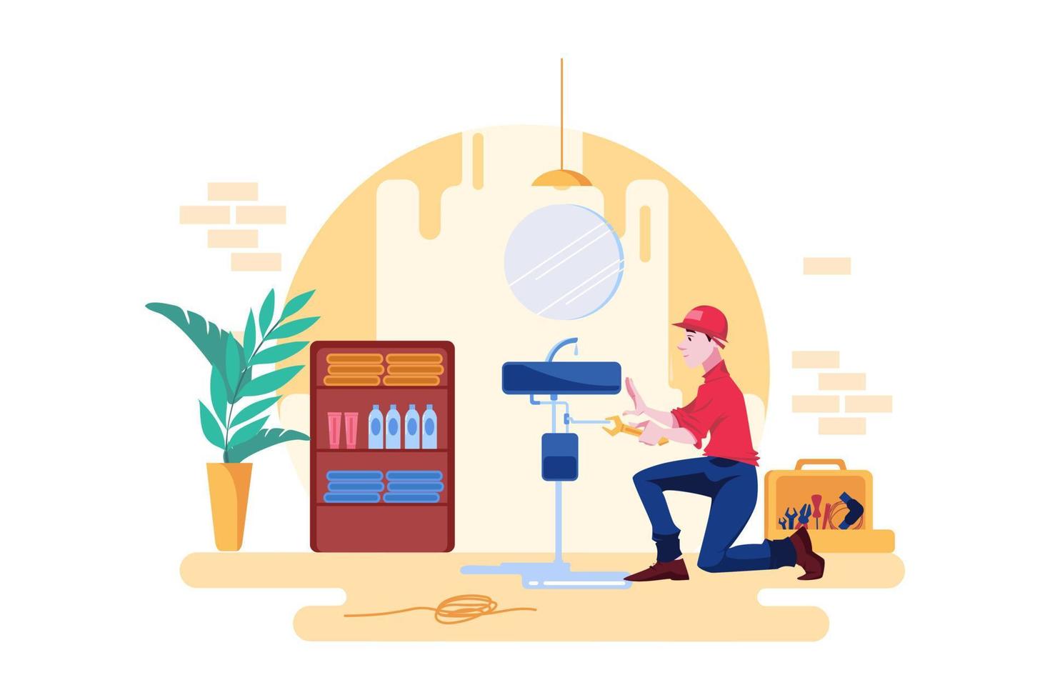 Construction Illustration concept. Flat illustration isolated on white background vector