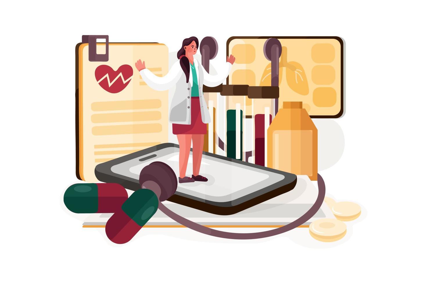 Digital health service Illustration vector