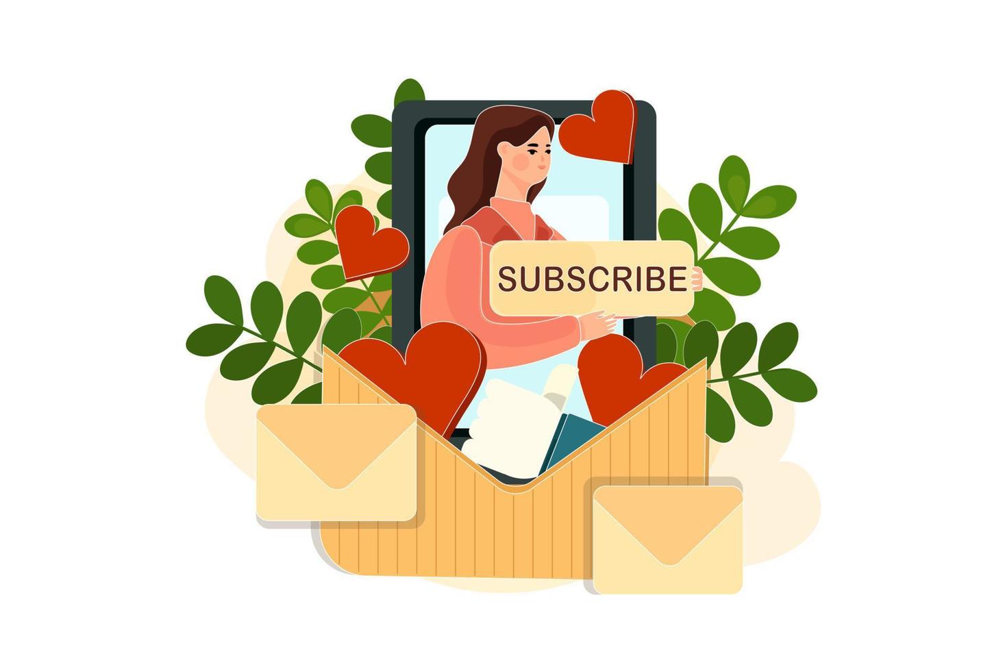 Influencer Illustration concept. Flat illustration isolated on white background vector