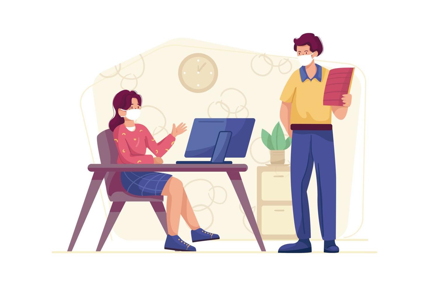 The New Normal Illustration concept. Flat illustration isolated on white background vector