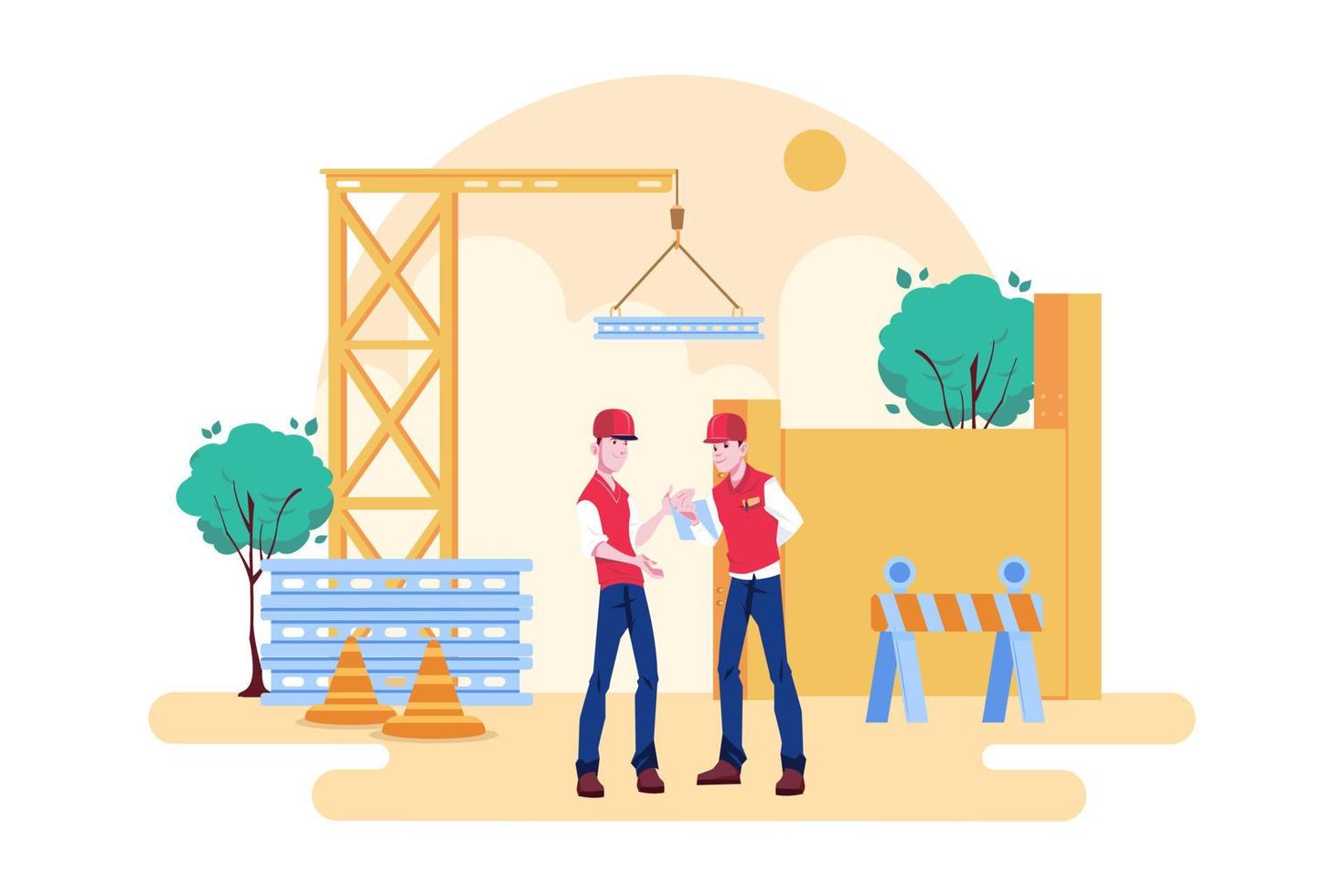 Construction Illustration concept. Flat illustration isolated on white background vector