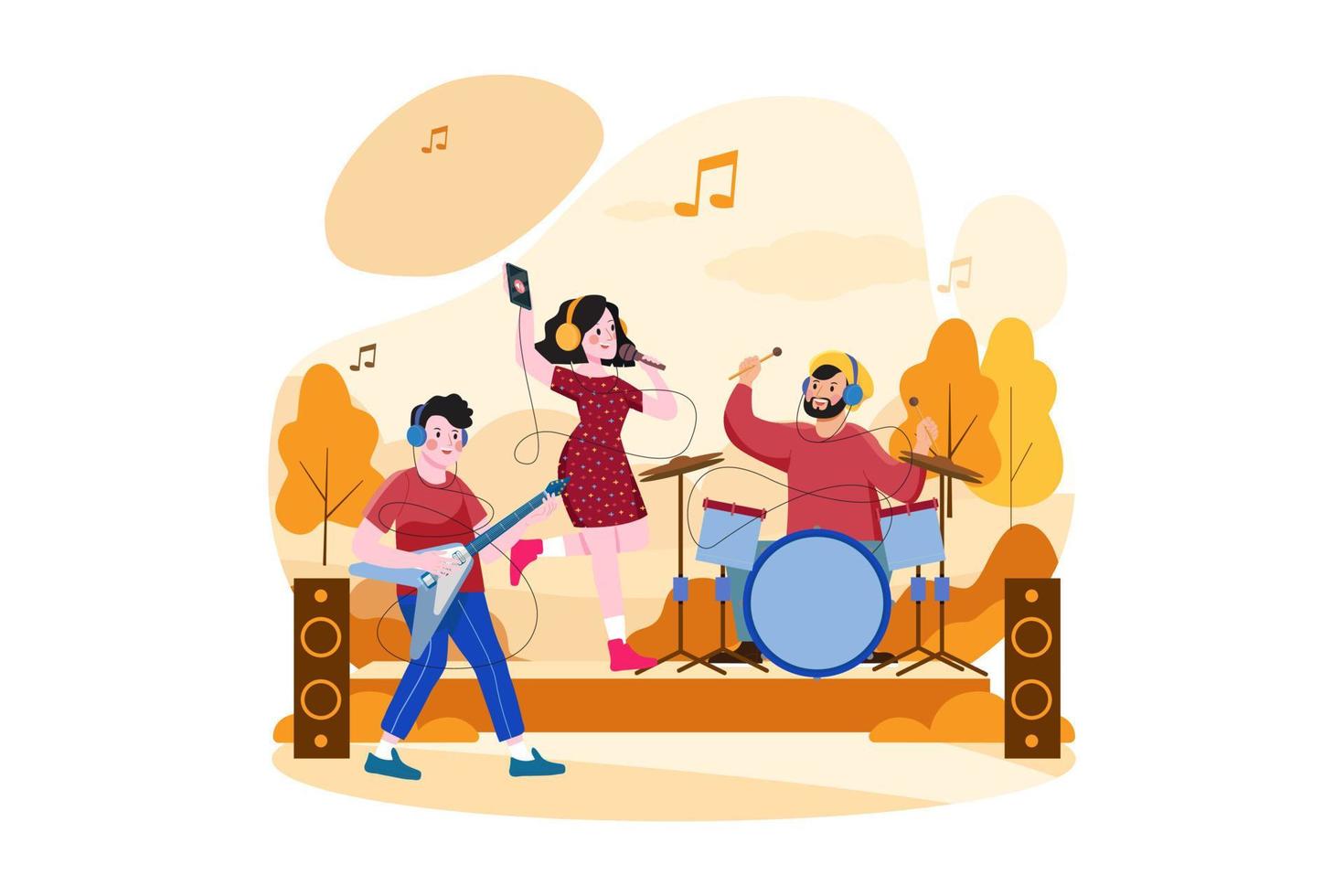 Open Air Concert Illustration Concept vector